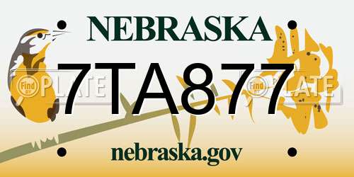 7TA877 Nebraska License Plate