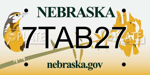 7TAB27 Nebraska License Plate