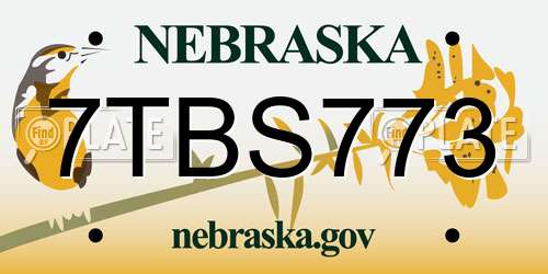 7TBS773 Nebraska License Plate