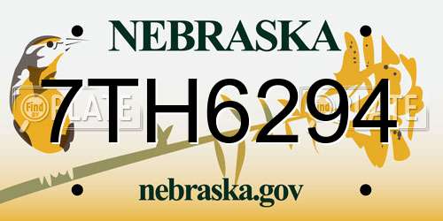 7TH6294 Nebraska License Plate