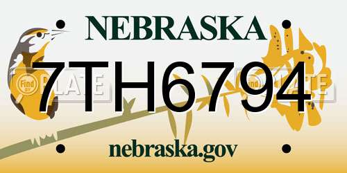 7TH6794 Nebraska License Plate