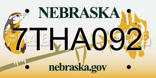 7THA092 Nebraska License Plate