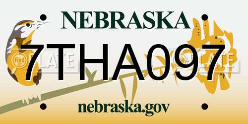 7THA097 Nebraska License Plate