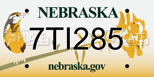 7TI285 Nebraska License Plate