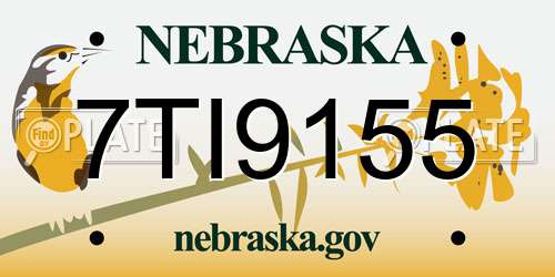 7TI9155 Nebraska License Plate