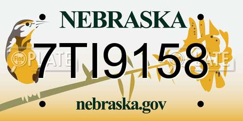 7TI9158 Nebraska License Plate