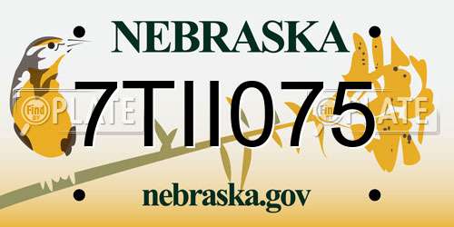 7TII075 Nebraska License Plate
