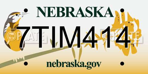 7TIM414 Nebraska License Plate