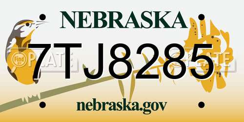 7TJ8285 Nebraska License Plate