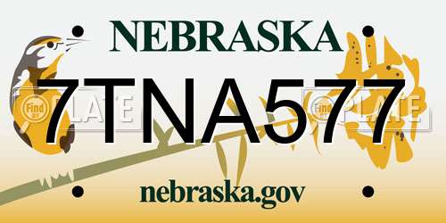 7TNA577 Nebraska License Plate