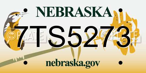 7TS5273 Nebraska License Plate