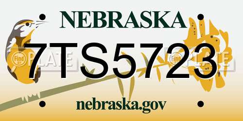 7TS5723 Nebraska License Plate