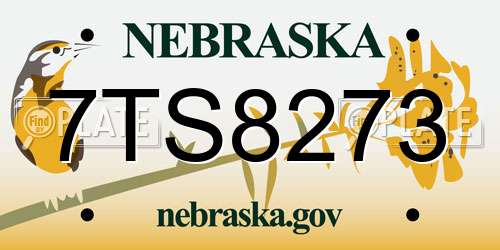 7TS8273 Nebraska License Plate
