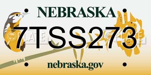 7TSS273 Nebraska License Plate