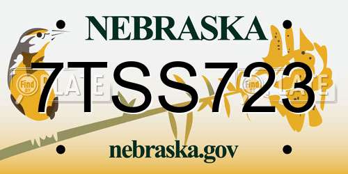 7TSS723 Nebraska License Plate