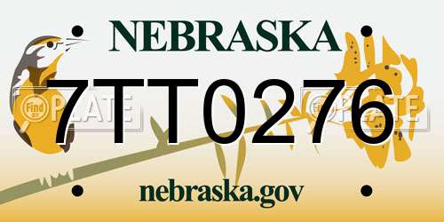 7TT0276 Nebraska License Plate