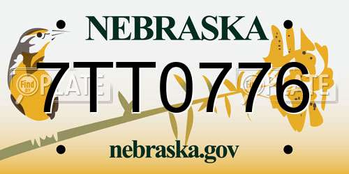 7TT0776 Nebraska License Plate