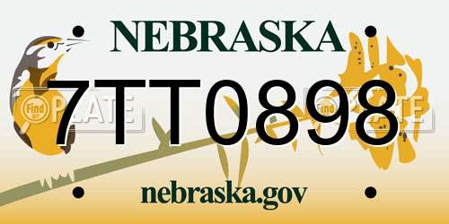 7TT0898 Nebraska License Plate