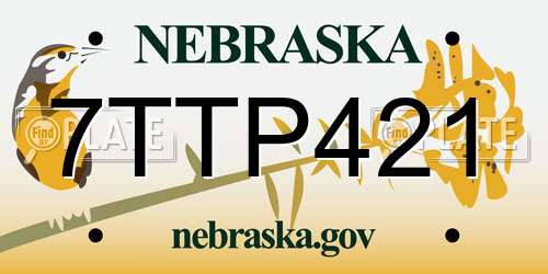 7TTP421 Nebraska License Plate