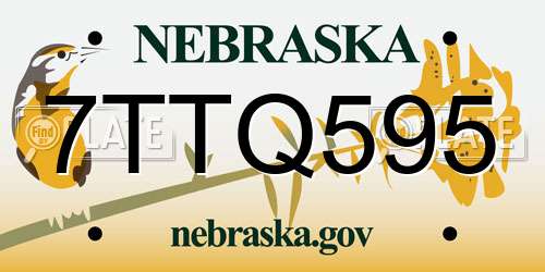 7TTQ595 Nebraska License Plate
