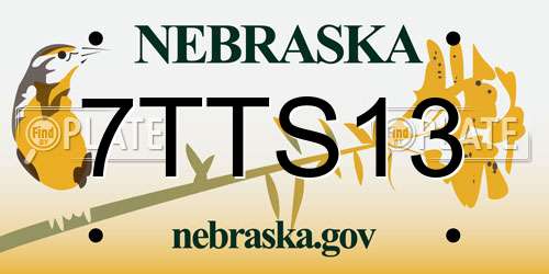 7TTS13 Nebraska License Plate