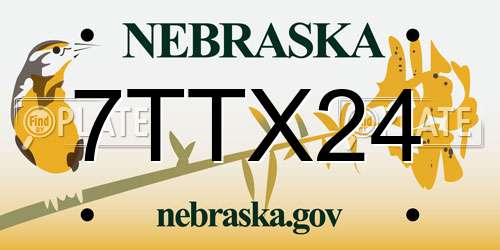 7TTX24 Nebraska License Plate