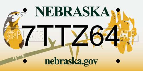 7TTZ64 Nebraska License Plate