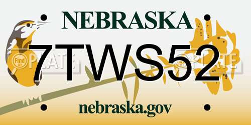 7TWS52 Nebraska License Plate