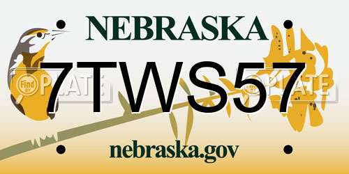 7TWS57 Nebraska License Plate