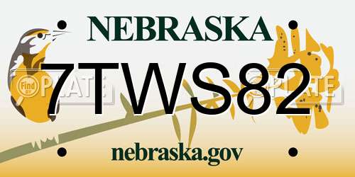 7TWS82 Nebraska License Plate