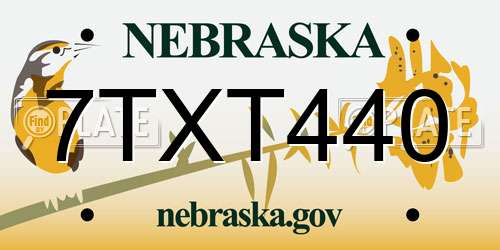 7TXT440 Nebraska License Plate
