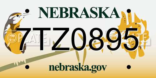 7TZ0895 Nebraska License Plate