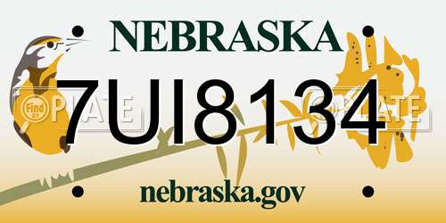 7UI8134 Nebraska License Plate