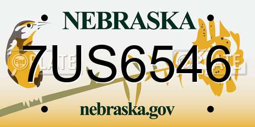 7US6546 Nebraska License Plate