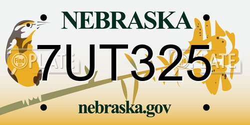 7UT325 Nebraska License Plate