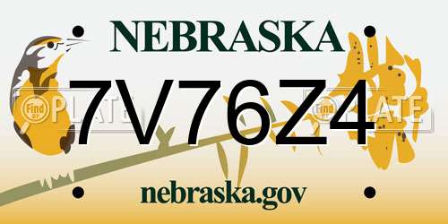 7V76Z4 Nebraska License Plate