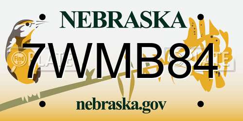 7WMB84 Nebraska License Plate