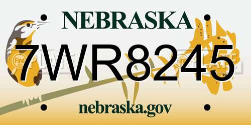 7WR8245 Nebraska License Plate