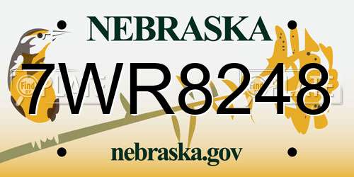 7WR8248 Nebraska License Plate
