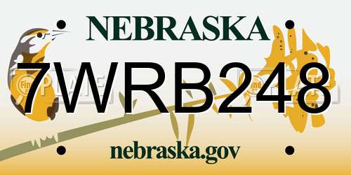 7WRB248 Nebraska License Plate