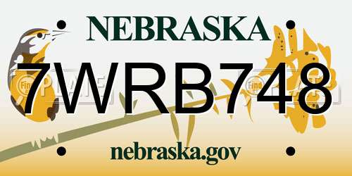 7WRB748 Nebraska License Plate
