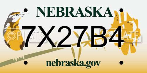 7X27B4 Nebraska License Plate