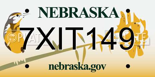 7XIT149 Nebraska License Plate
