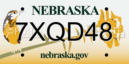 7XQD48 Nebraska License Plate