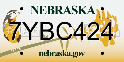 7YBC424 Nebraska License Plate