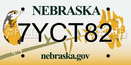 7YCT82 Nebraska License Plate
