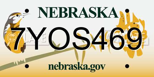 7YOS469 Nebraska License Plate