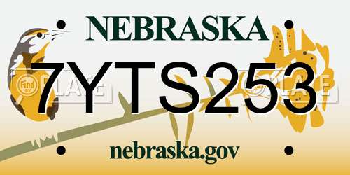 7YTS253 Nebraska License Plate
