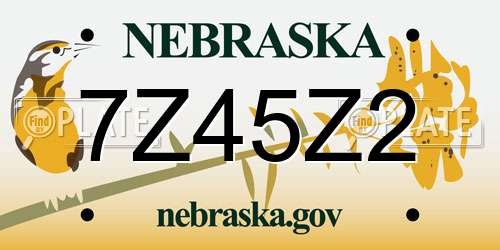 7Z45Z2 Nebraska License Plate