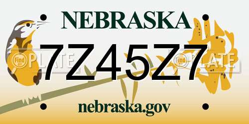 7Z45Z7 Nebraska License Plate